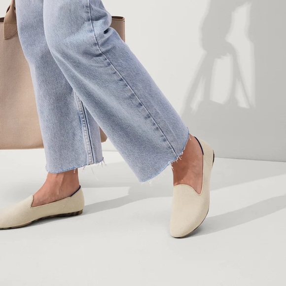 Rothy’s The Almond Loafer in Vanilla Bean Ballet Flat Mule Ivory Cream Neutral - Picture 4 of 7